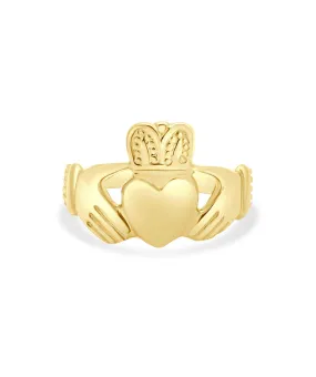 14K Yellow Gold Claddagh Ring