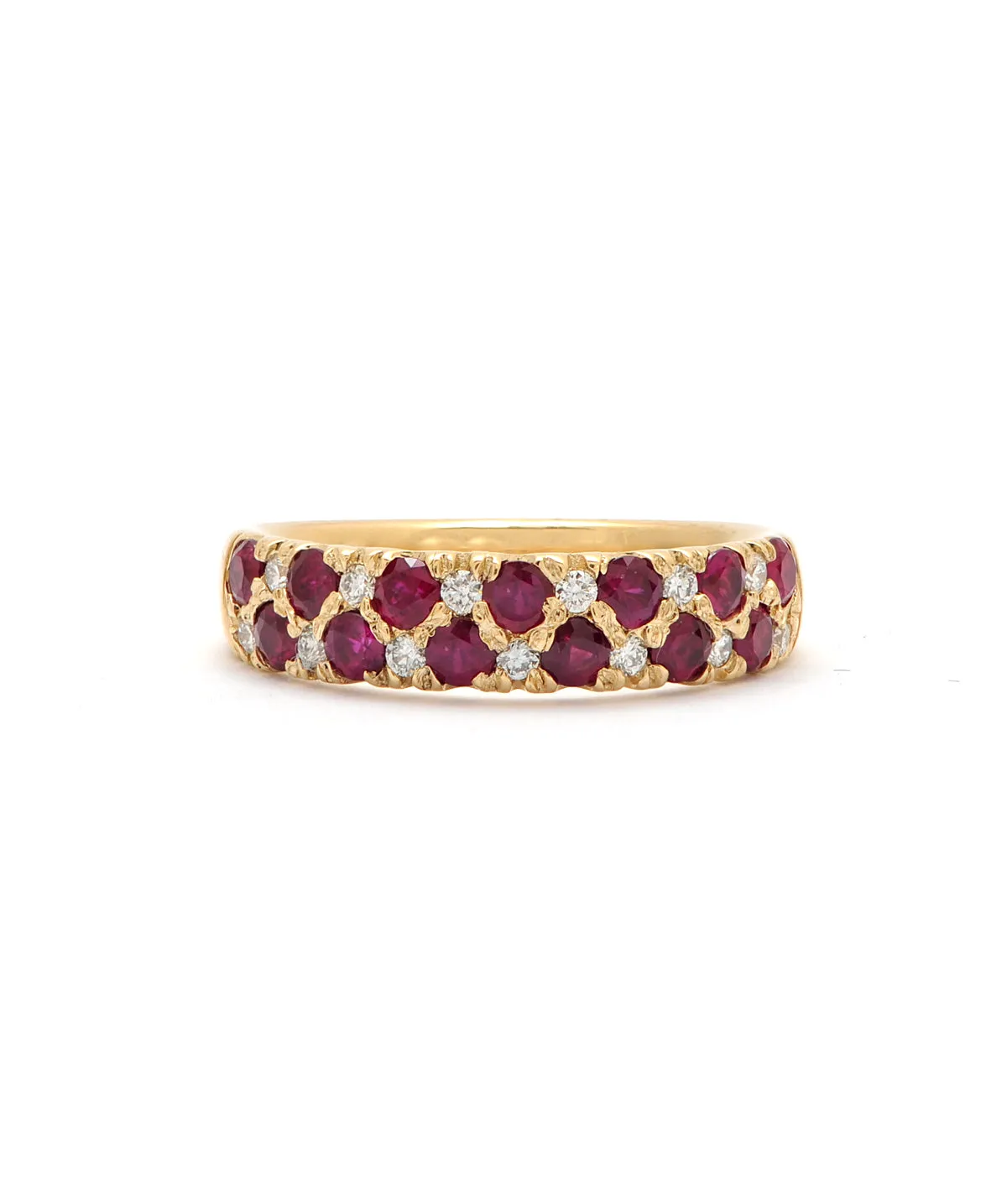 14K Yellow Gold Diamond and Ruby Ring