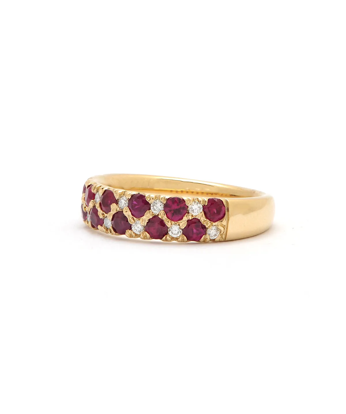 14K Yellow Gold Diamond and Ruby Ring