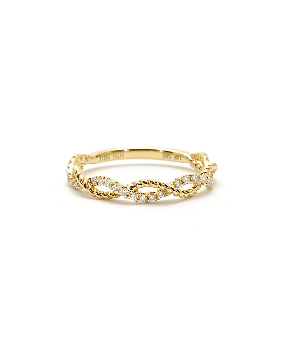 14K Yellow Gold Diamond Twist Ring