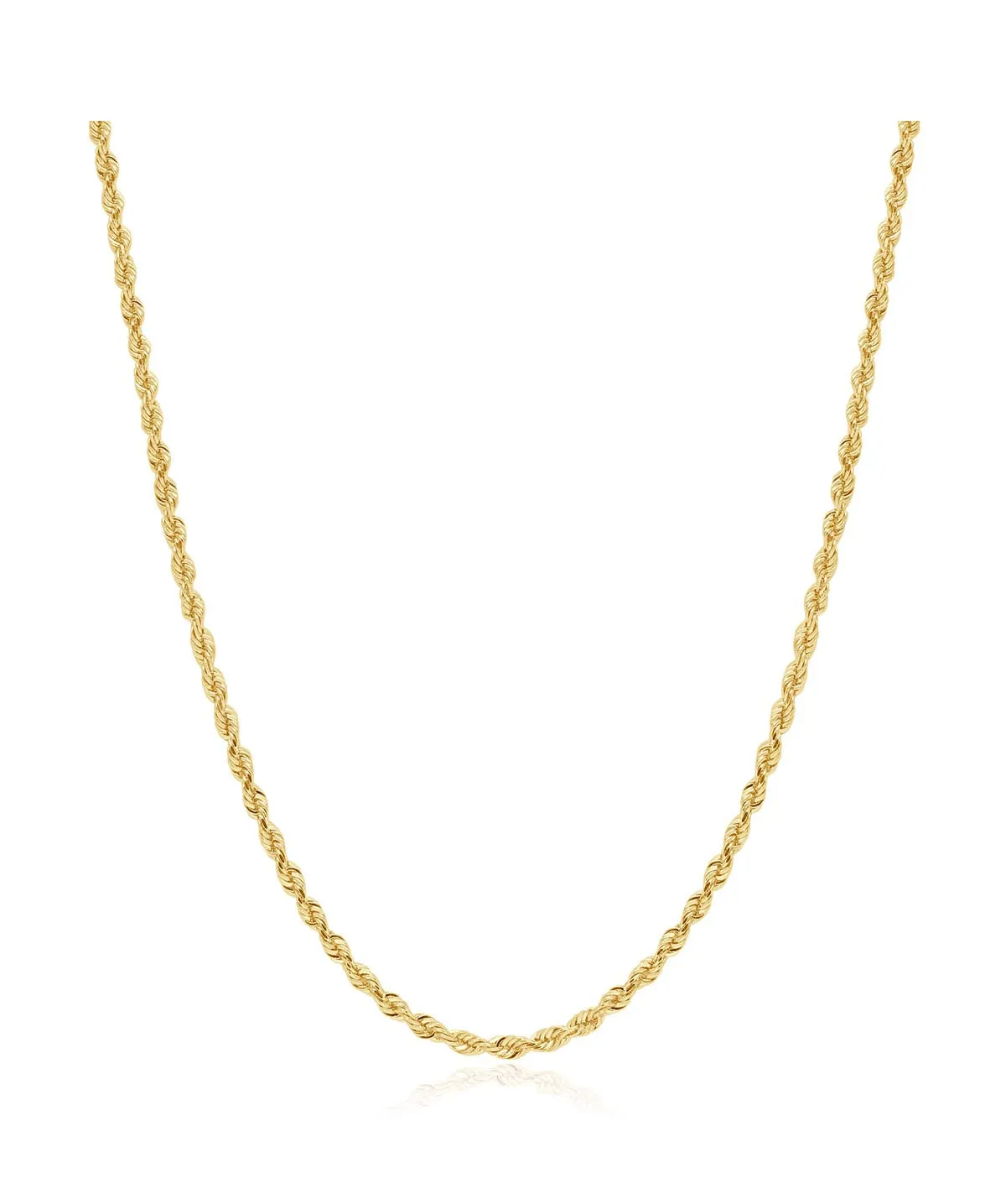 14K Yellow Gold Solid 2.0mm Rope Chain 24