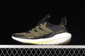 Adidas Ultra Boost 21 CRDY Core Black Focus Olive Acid Yellow S23896