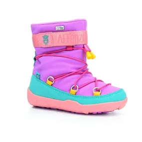 Affenzahn Snow Boot Vegan Purple Owl winter barefoot boots