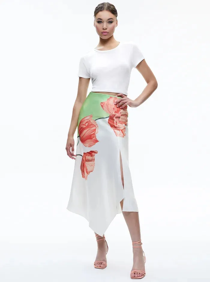 Alice + Olivia - Harmony Drapey Asymptomatic Skirt - Dream Life Sharp Green