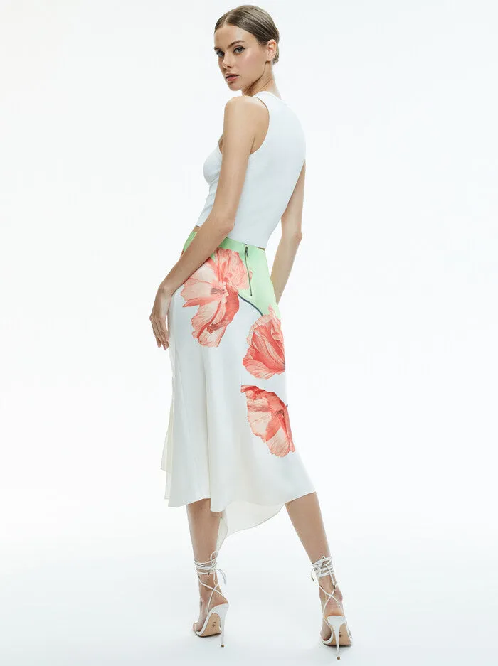 Alice + Olivia - Harmony Drapey Asymptomatic Skirt - Dream Life Sharp Green