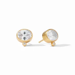 Antonia Gold Cubic Zirconia Stud Earrings by Julie Vos