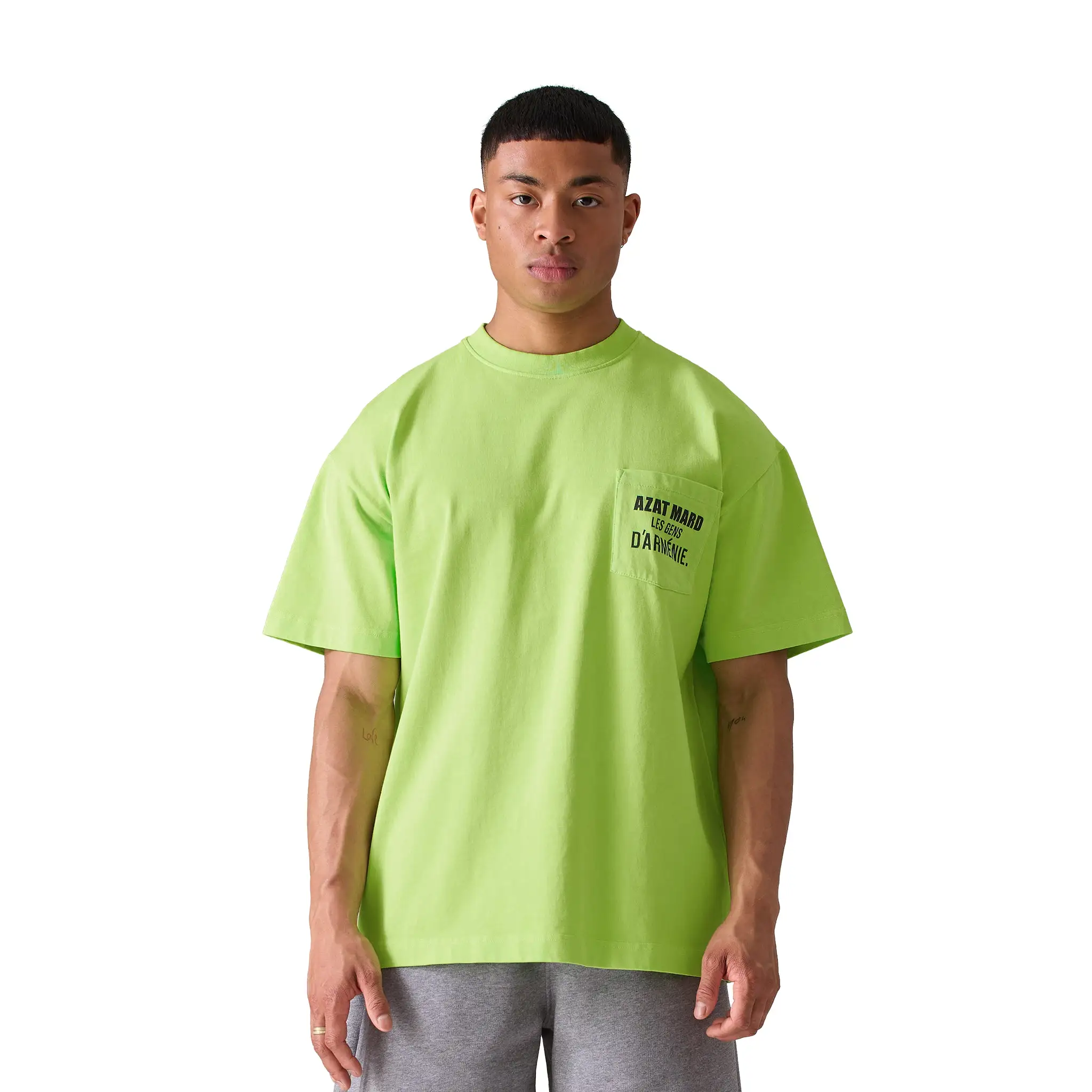 Azat Mard Les Gens T Shirt Lime Green