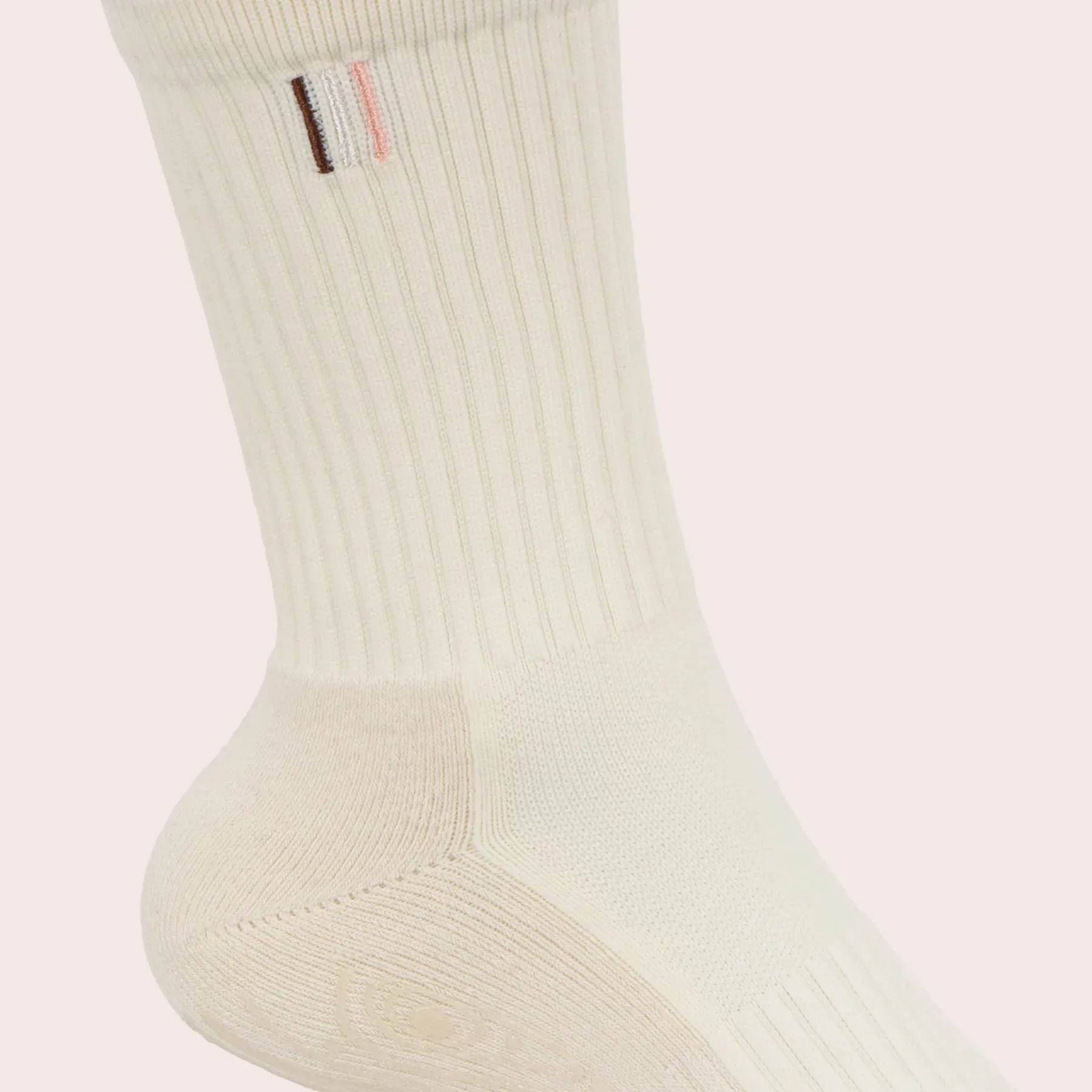 BAHE Grounded Grippy Crew Socks - Coconut