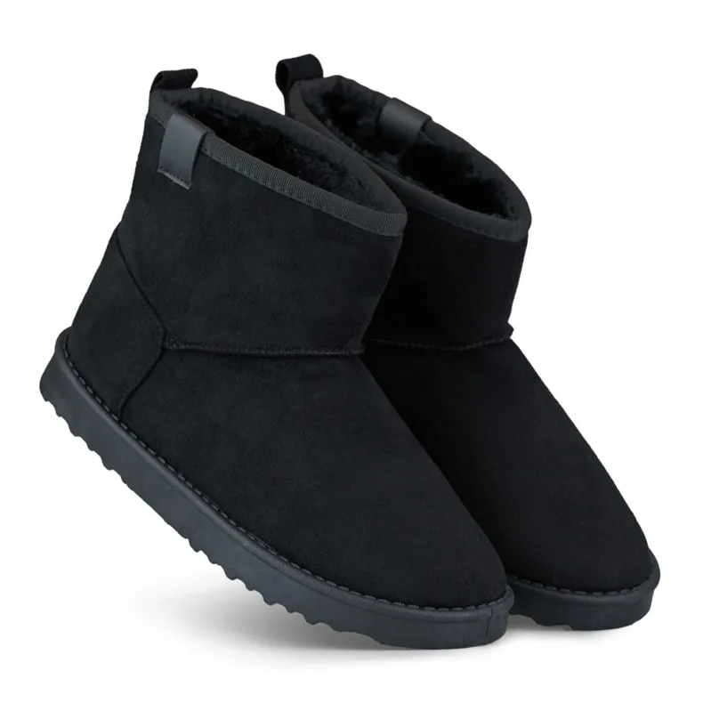 Black classic snow boots, women's insulated winter boots