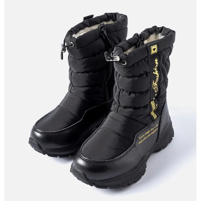 Black insulated Taziano high snow boots