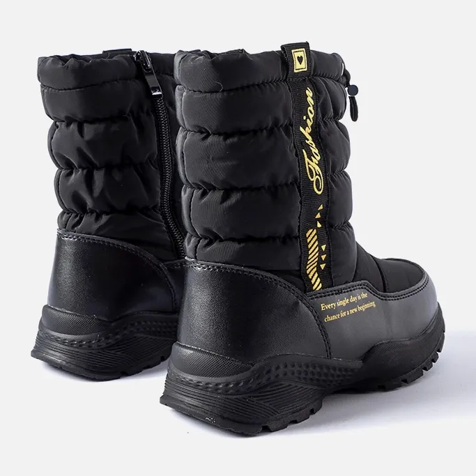 Black insulated Taziano high snow boots