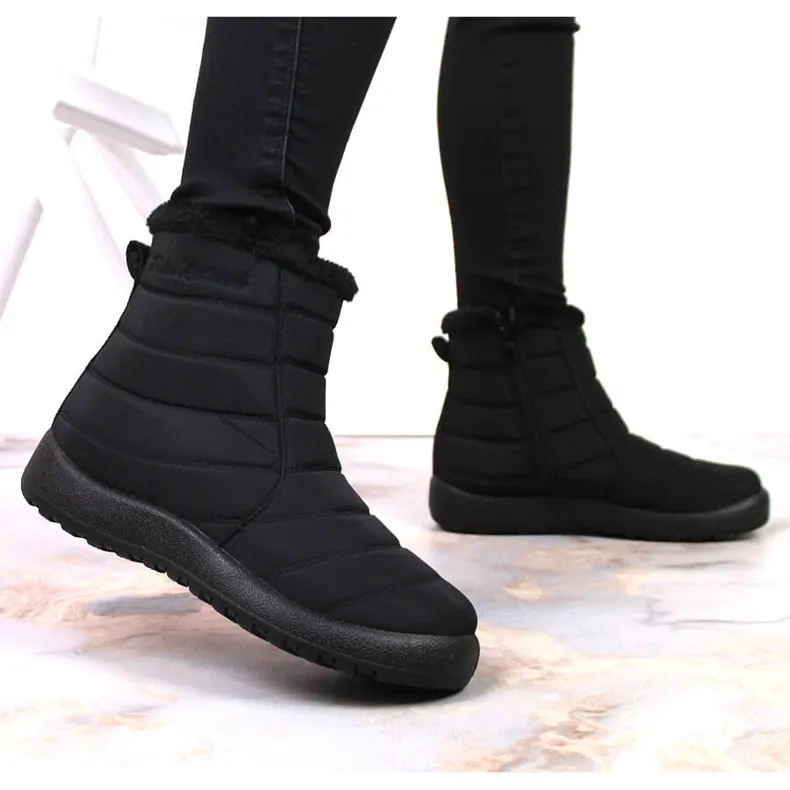 Black NEWS waterproof zipper snow boots