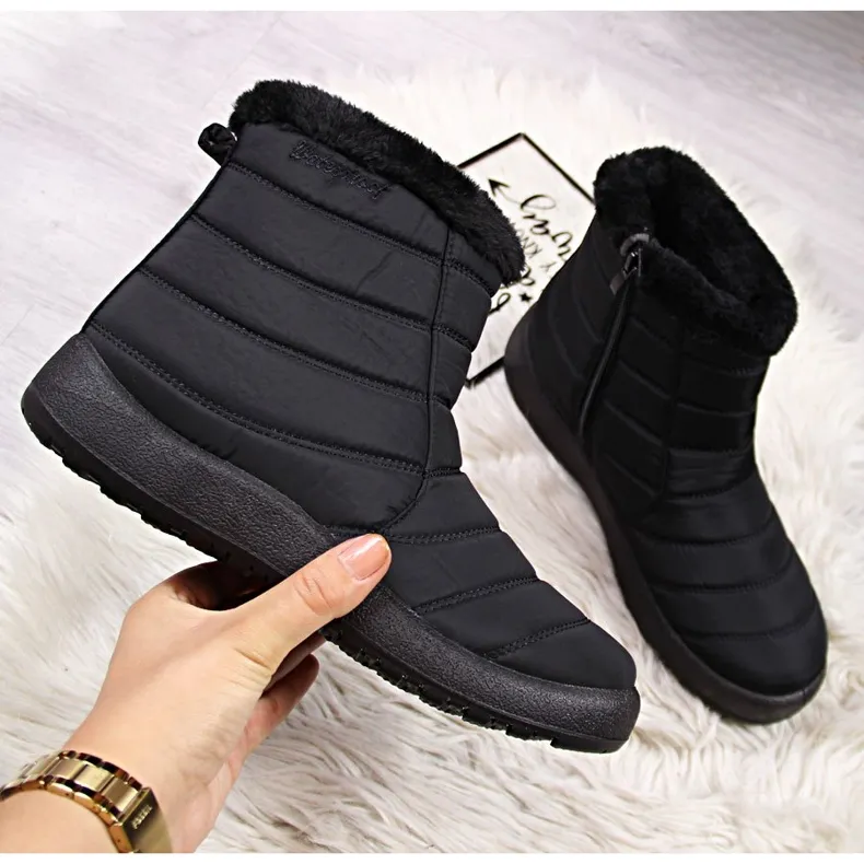 Black NEWS waterproof zipper snow boots