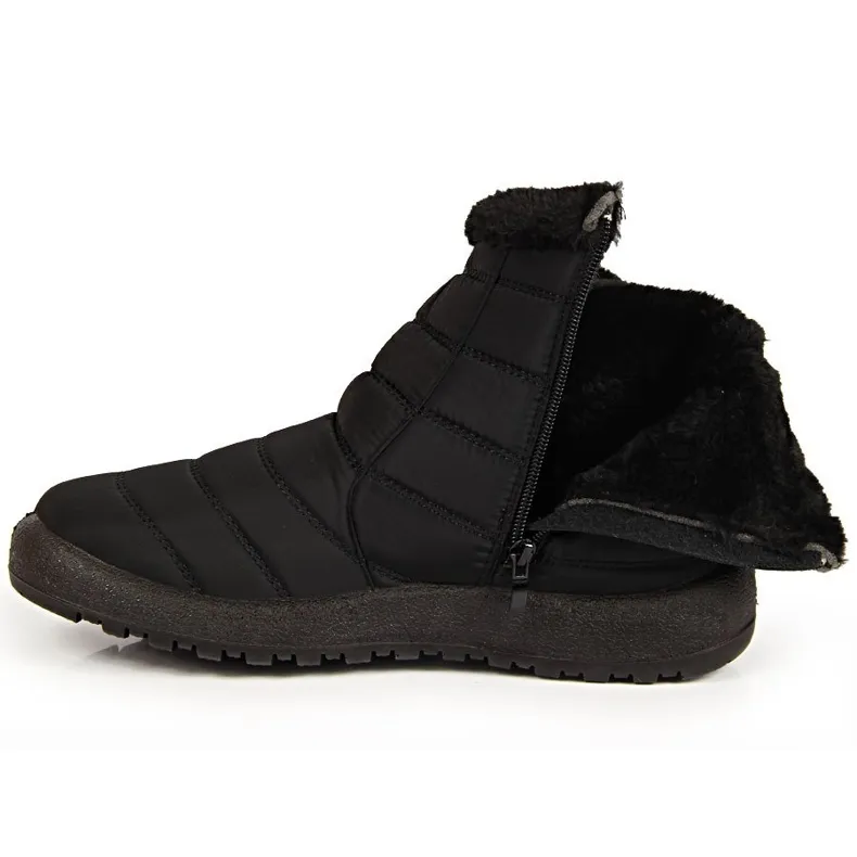 Black NEWS waterproof zipper snow boots