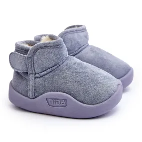 Blue Benigna Children's Snow Boots With Fur Insulation