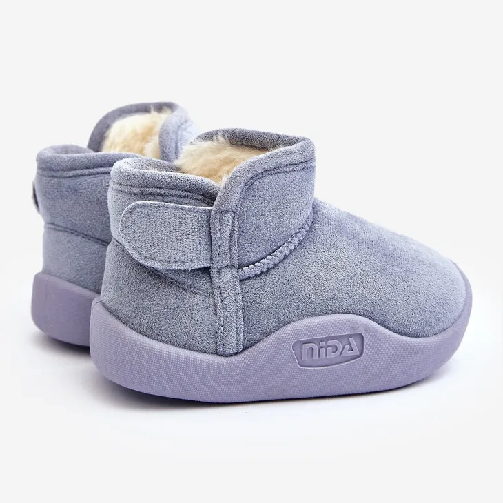 Blue Benigna Children's Snow Boots With Fur Insulation