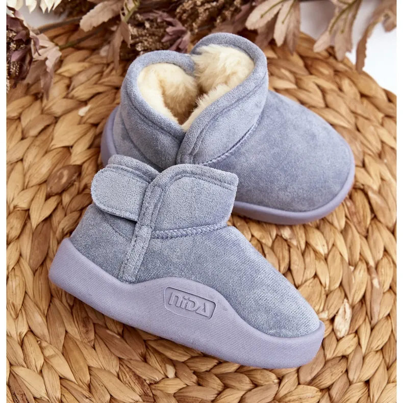 Blue Benigna Children's Snow Boots With Fur Insulation