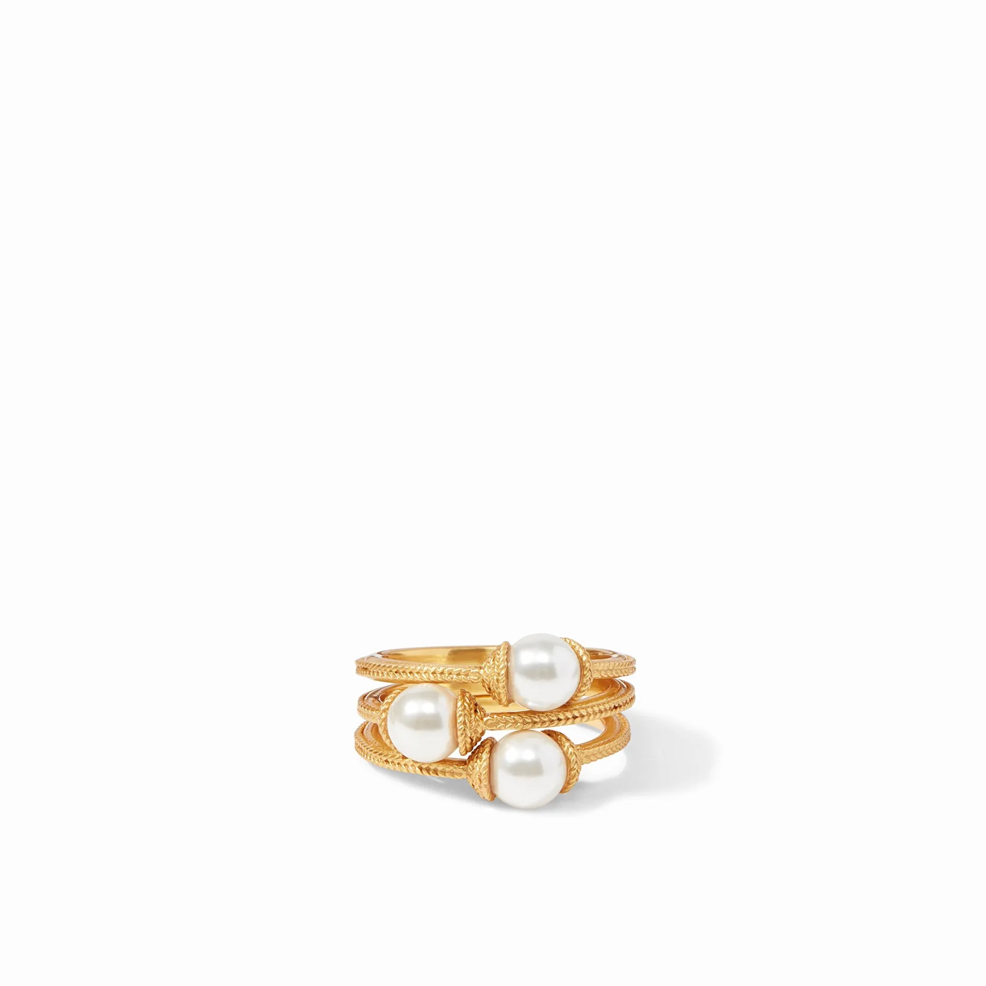 Calypso Pearl Stacking Ring Gold (Set of 3) Size 7 by Julie Vos