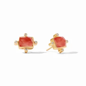 Clara Gold Iridescent Coral Stud Earrings by Julie Vos