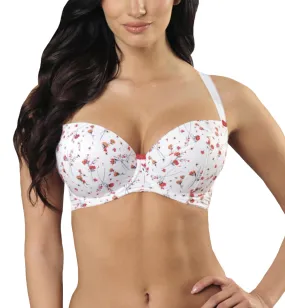 Comexim Inez Padded Plunge Underwire Bra (CMINEZ) - White Floral