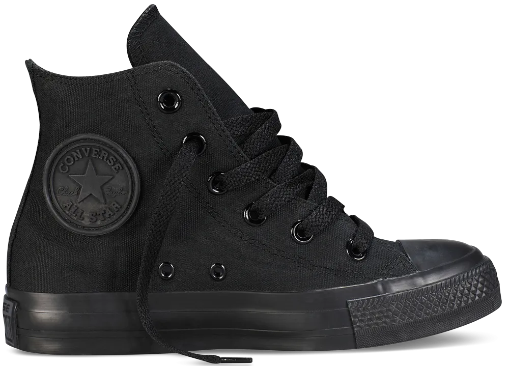 Converse Youth Chuck Taylor All Star Hi Top Black Monochrome