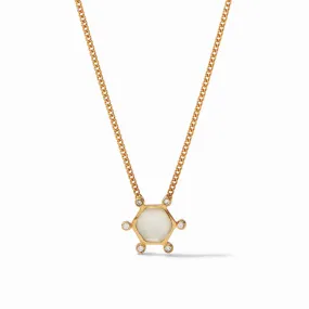 Cosmo Solitaire Necklace Gold Iridescent Clear Crystal by Julie Vos