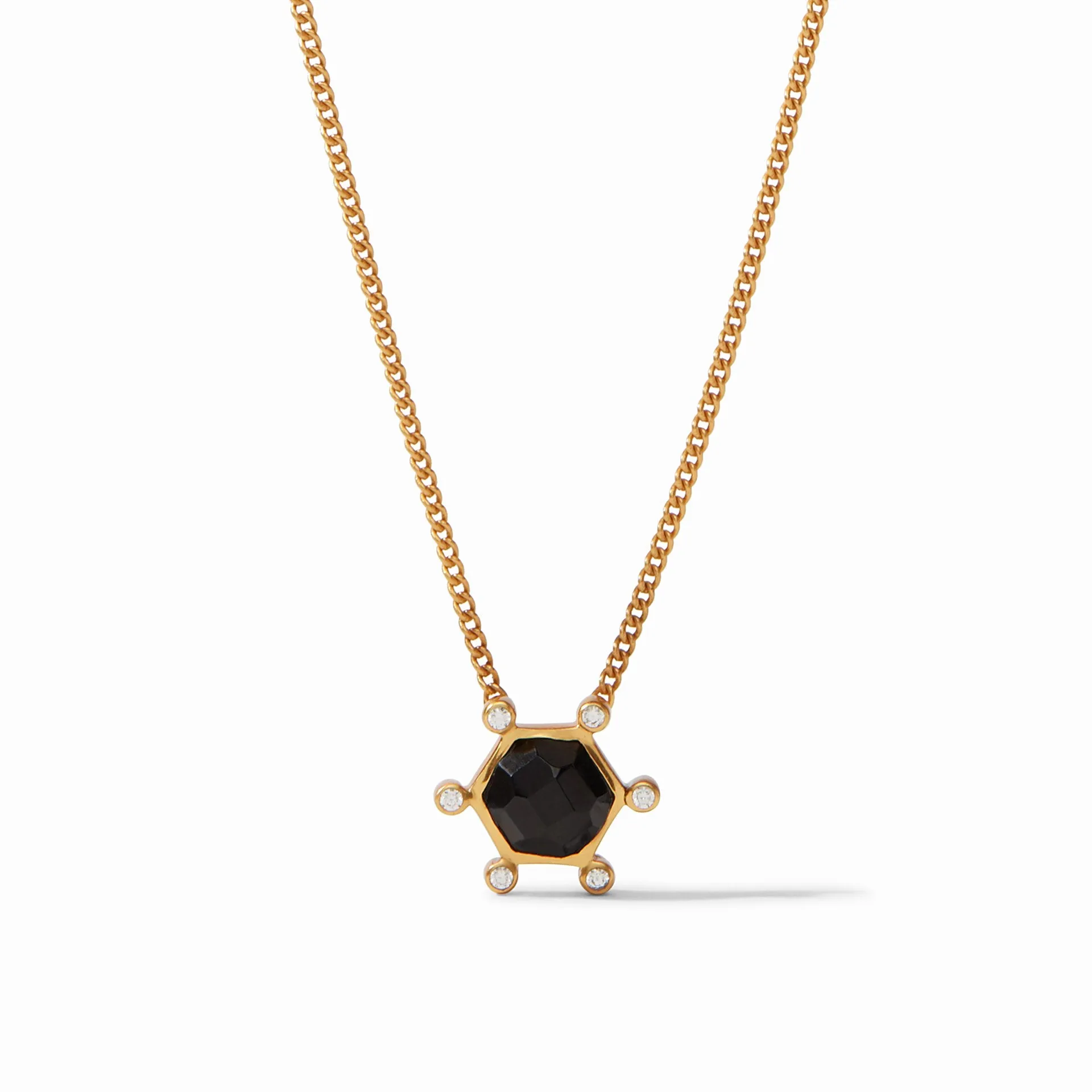 Cosmo Solitaire Necklace Gold Obsidian Black by Julie Vos