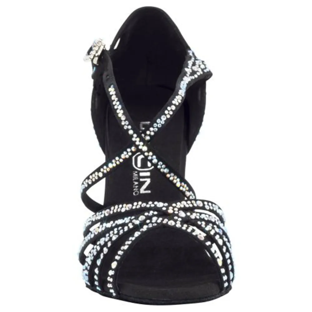 Dancin Crossed Ribbon Tie Satin Black