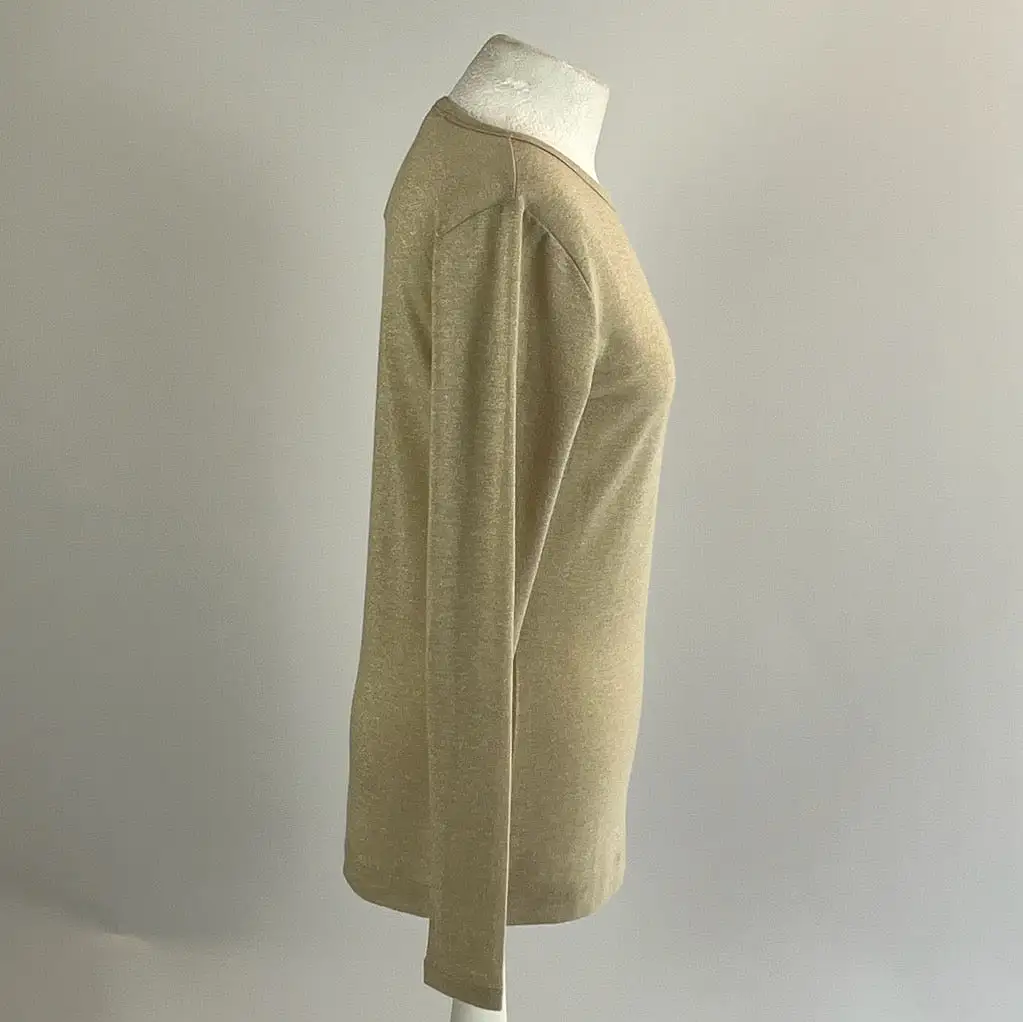 Dries Van Noten Brand New Pale Gold Lurex Jersey Top M