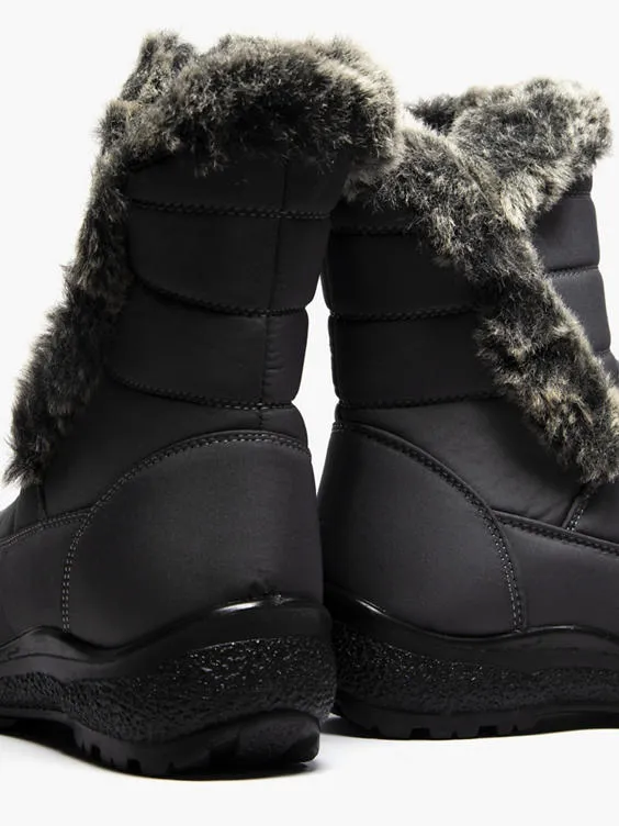 Easy Street  Grey Quilted Snow Boots