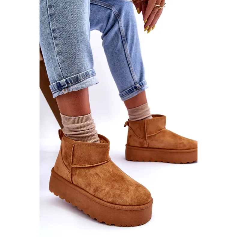 FD1 Suede Snow Boots On Corcoran Brown Platform