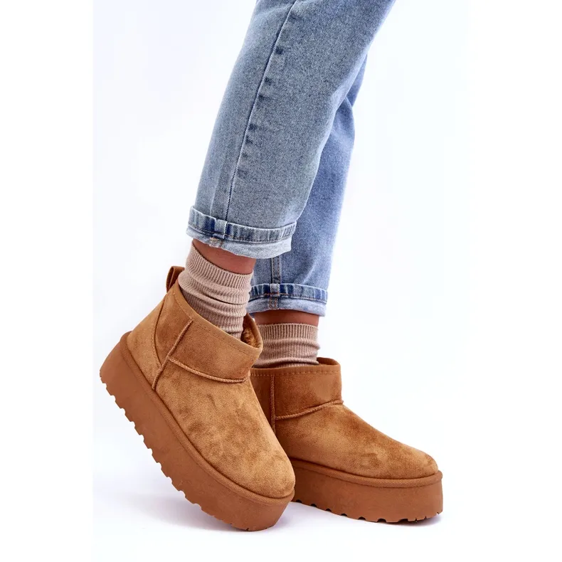 FD1 Suede Snow Boots On Corcoran Brown Platform