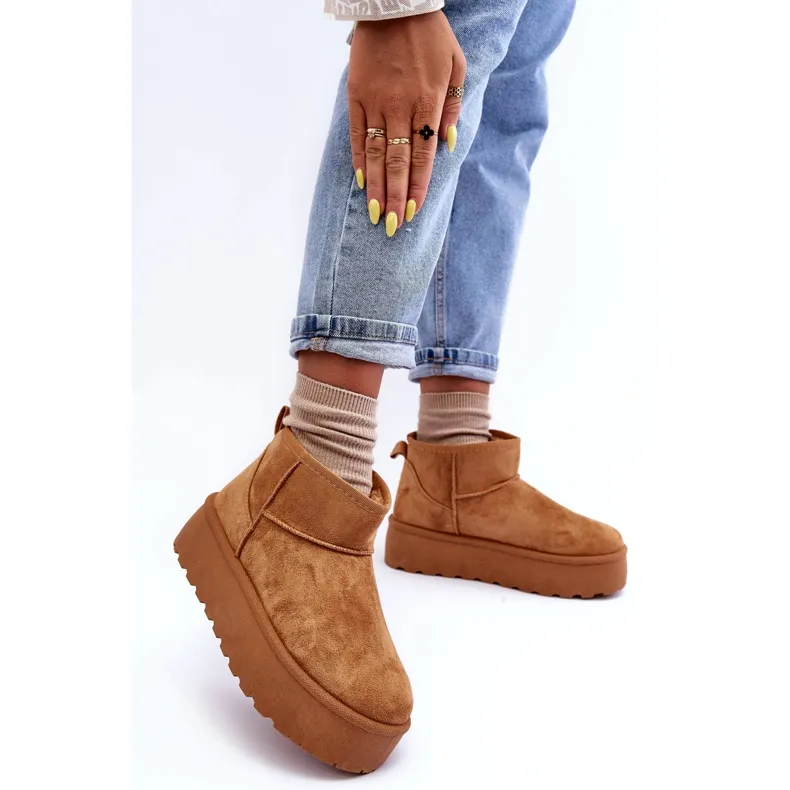 FD1 Suede Snow Boots On Corcoran Brown Platform