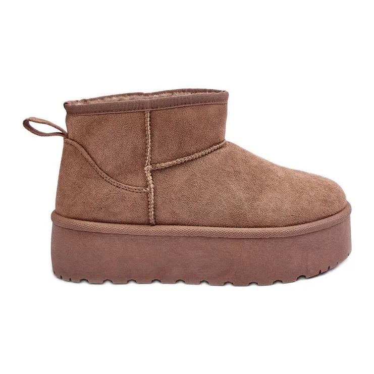 FD1 Suede Snow Boots On Dark Beige Corcoran Platform