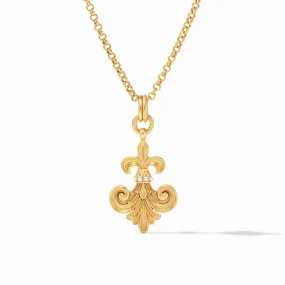 Fleur-de-Lis Pendant Gold w/ Fresh Water Pearl Accents By Julie Vos