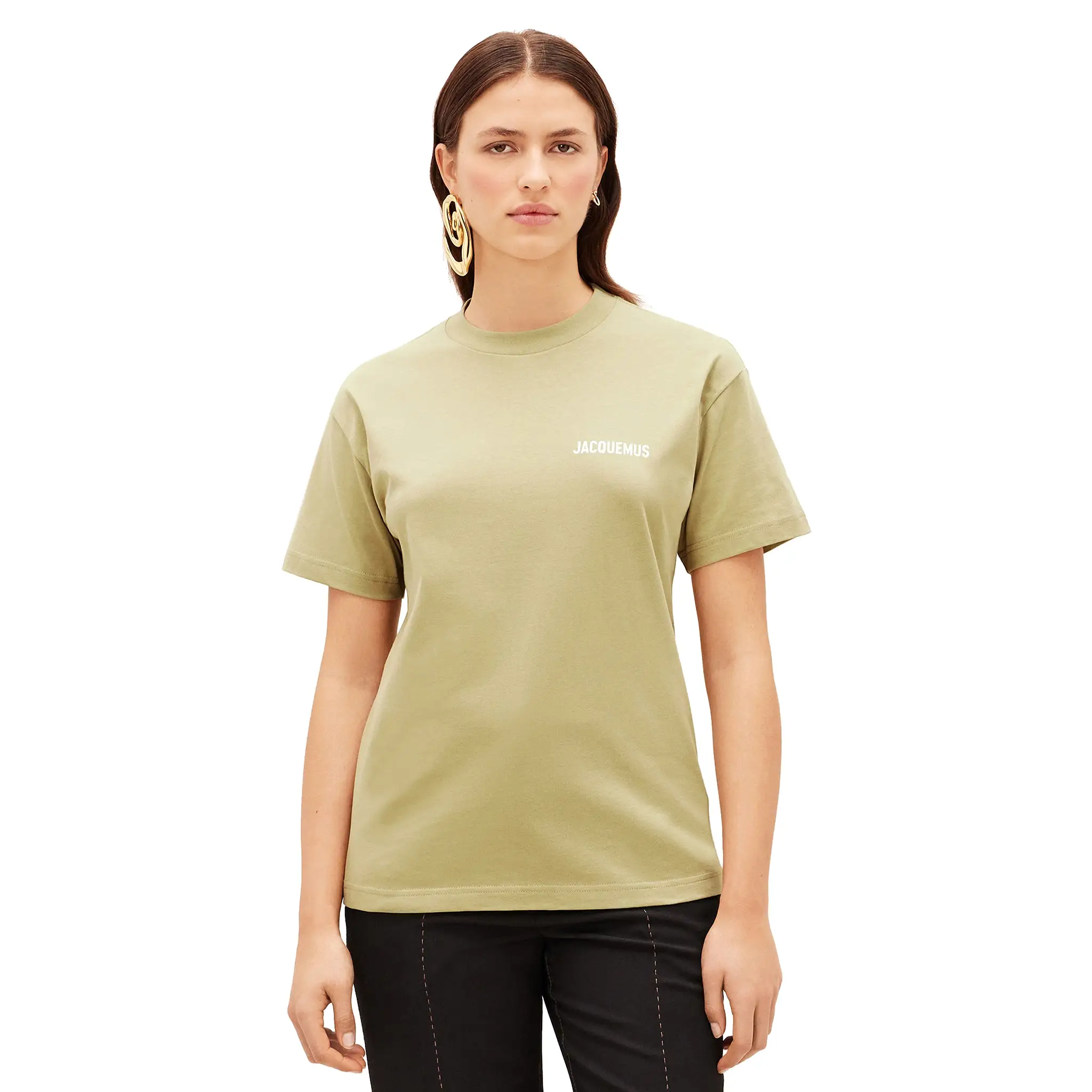 Jacquemus Logo T Shirt Light Khaki