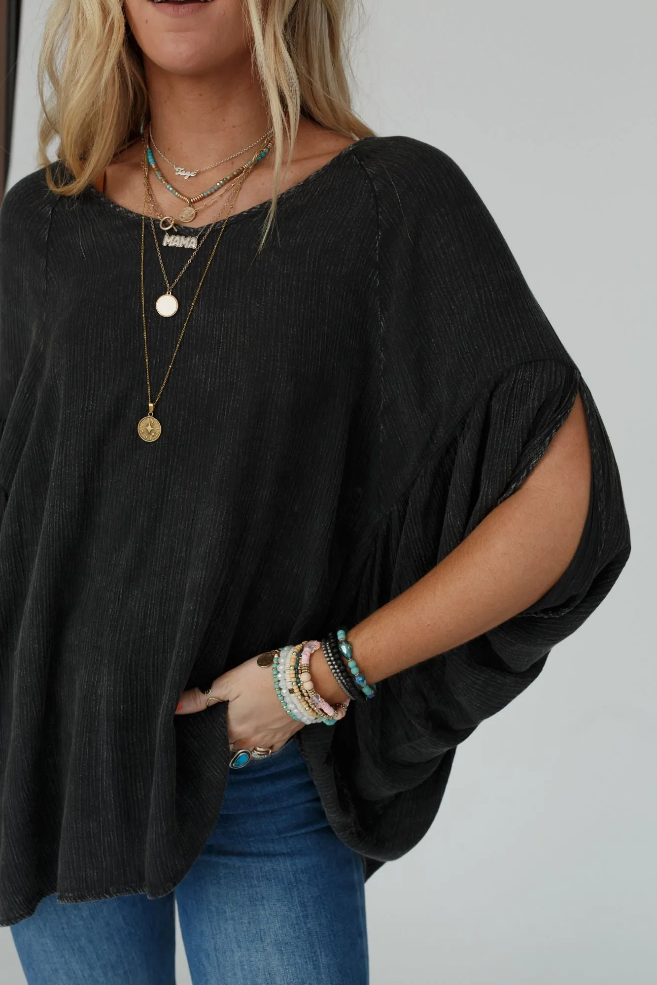 Journey Forward Dolman Top - Black