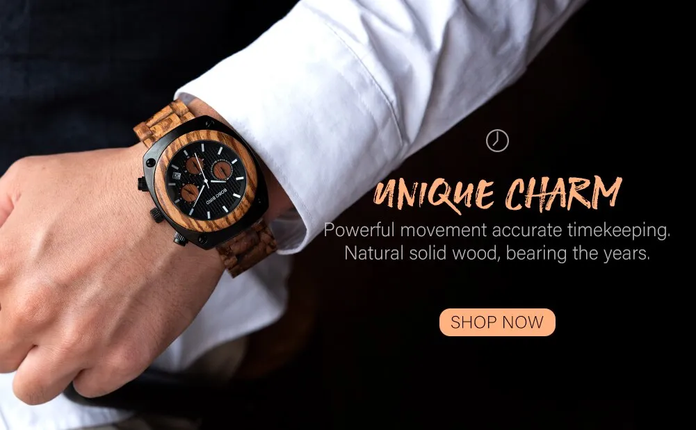 Luxury Style Wooden Business Casual Quartz Wristwatch for Men