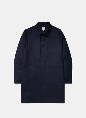 Men's Insulated Wool Mac in Navy Melange