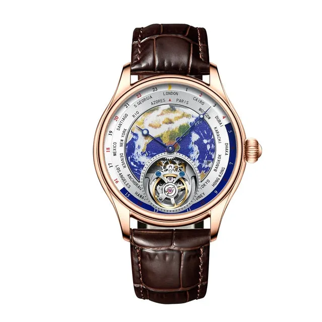 Men's Luxury Business Casual Sapphire Flying Tourbillon Mechanical Watch