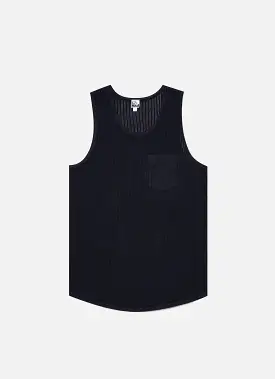 Men's Sunspel x Nigel Cabourn Mesh Vest in Navy