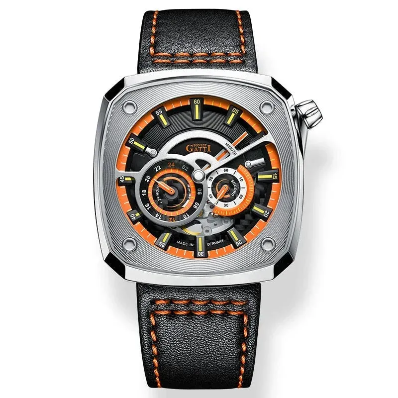 Men's Synthetic Leather Luxury Automatic Mechanical Luminous Wristwatch