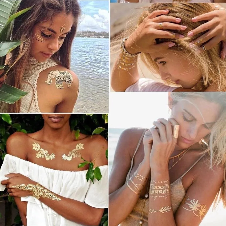 Metallic Temporary Tattoos - 9 Designs!