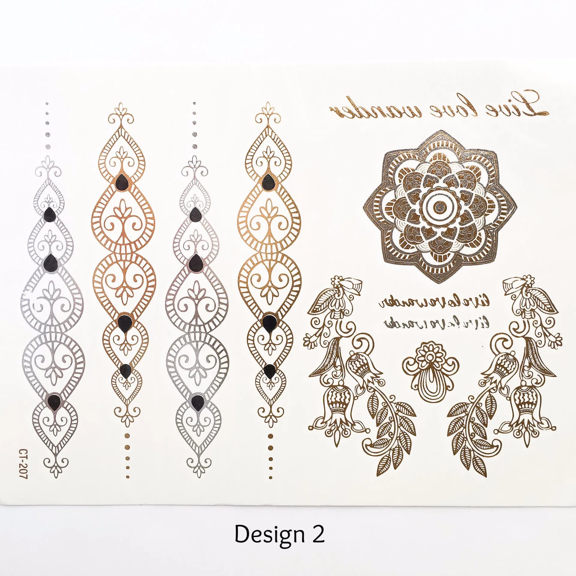 Metallic Temporary Tattoos - 9 Designs!