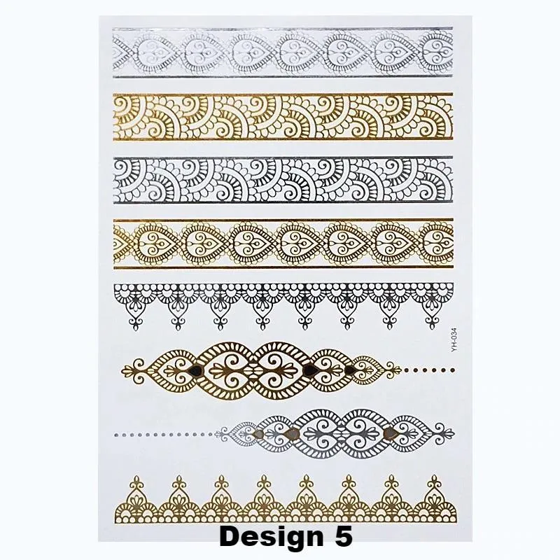 Metallic Temporary Tattoos - 9 Designs!