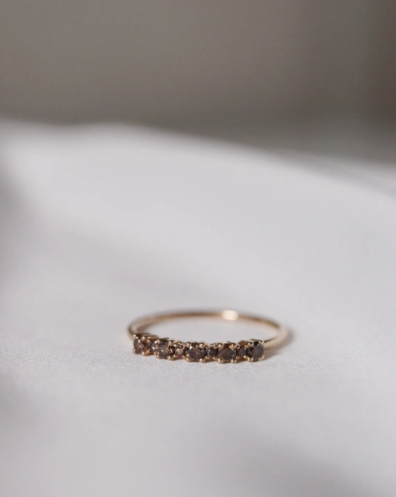 Mini Brigitte Ring with Dark Chocolate Diamonds