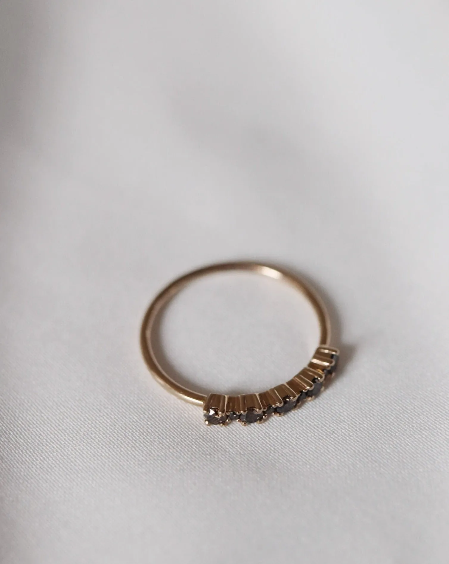 Mini Brigitte Ring with Dark Chocolate Diamonds