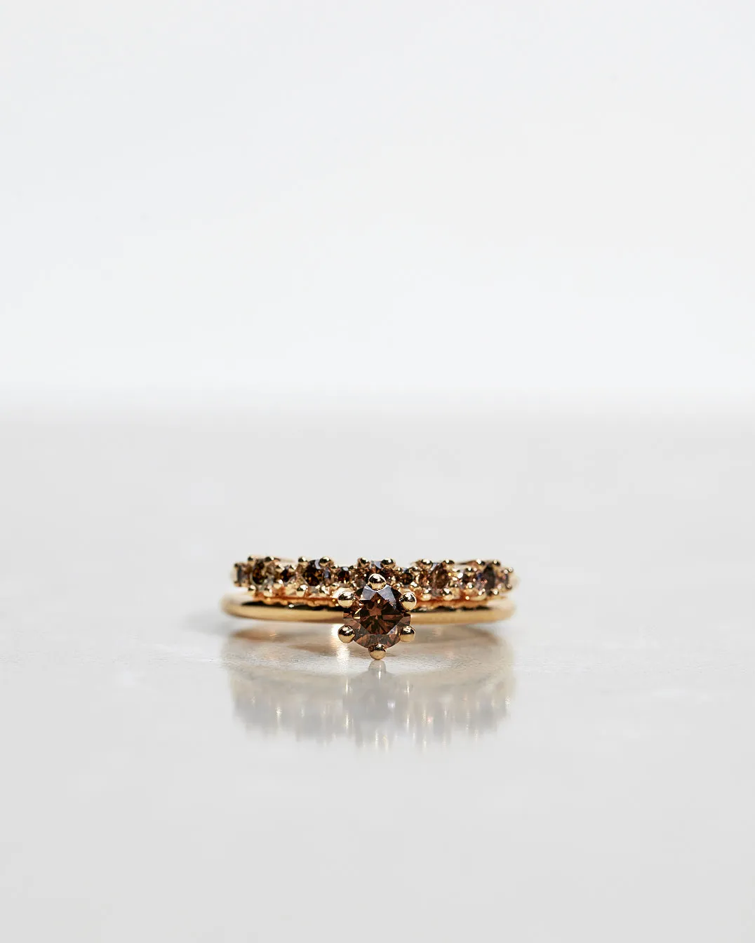 Mini Brigitte Ring with Dark Chocolate Diamonds