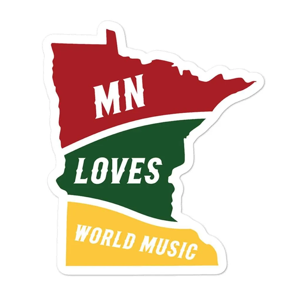 Minnesota Loves World Music, Reggae Vinyl Laptop Sticker