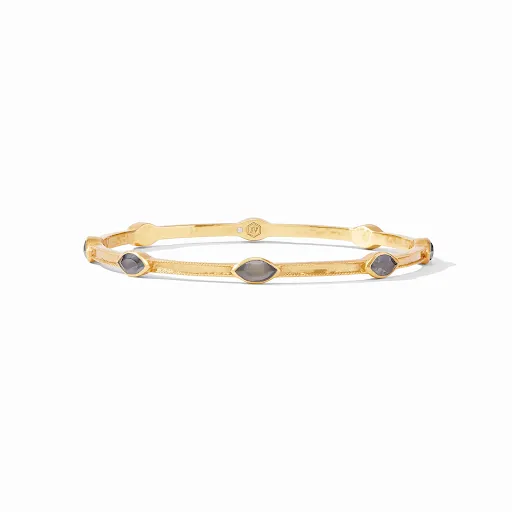 Monaco Bangle Gold Charcoal Blue Medium by Julie Vos